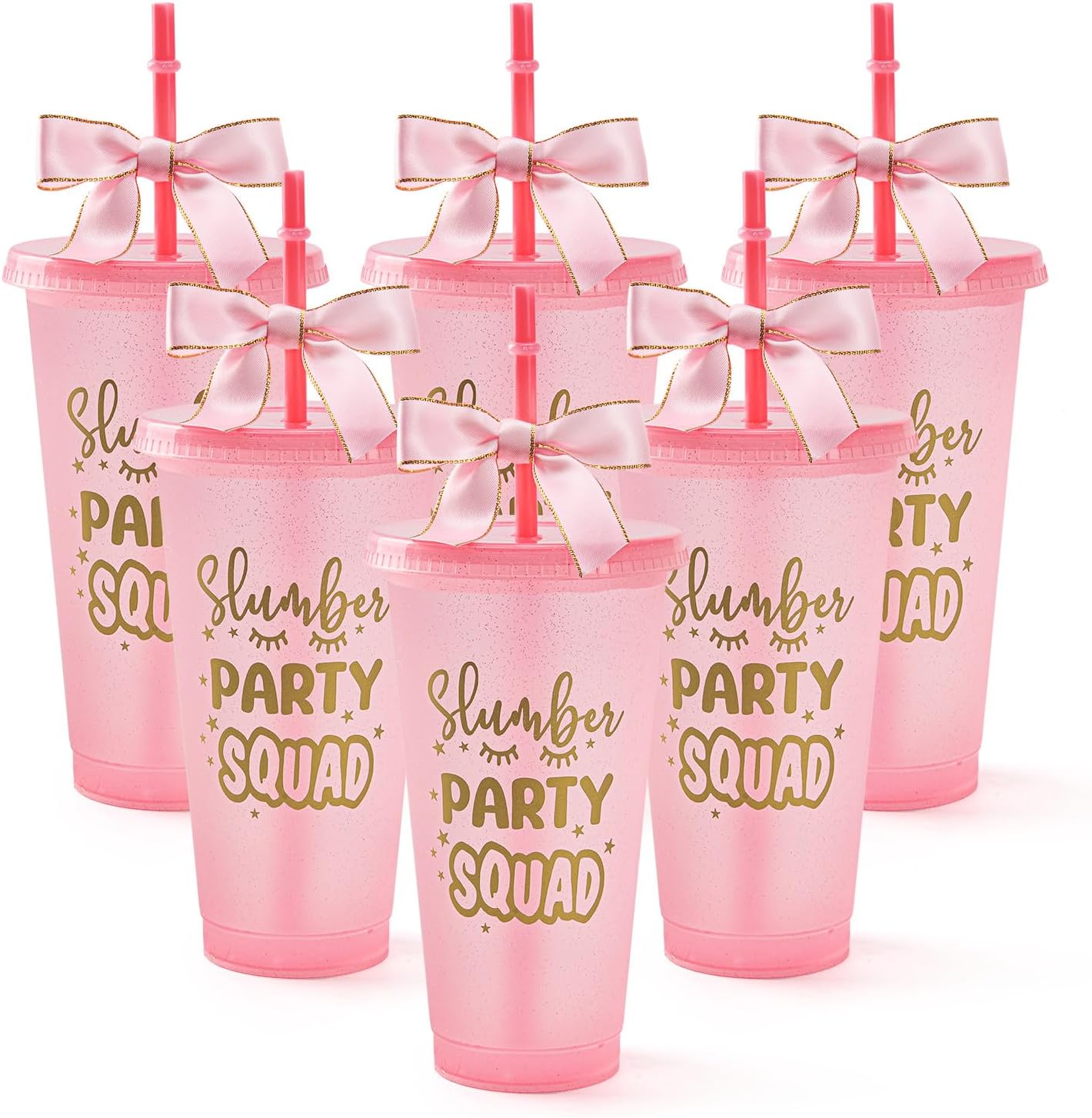 Yicentdp Slumber Party Squad 24 fluid ounce tumbler set front view
