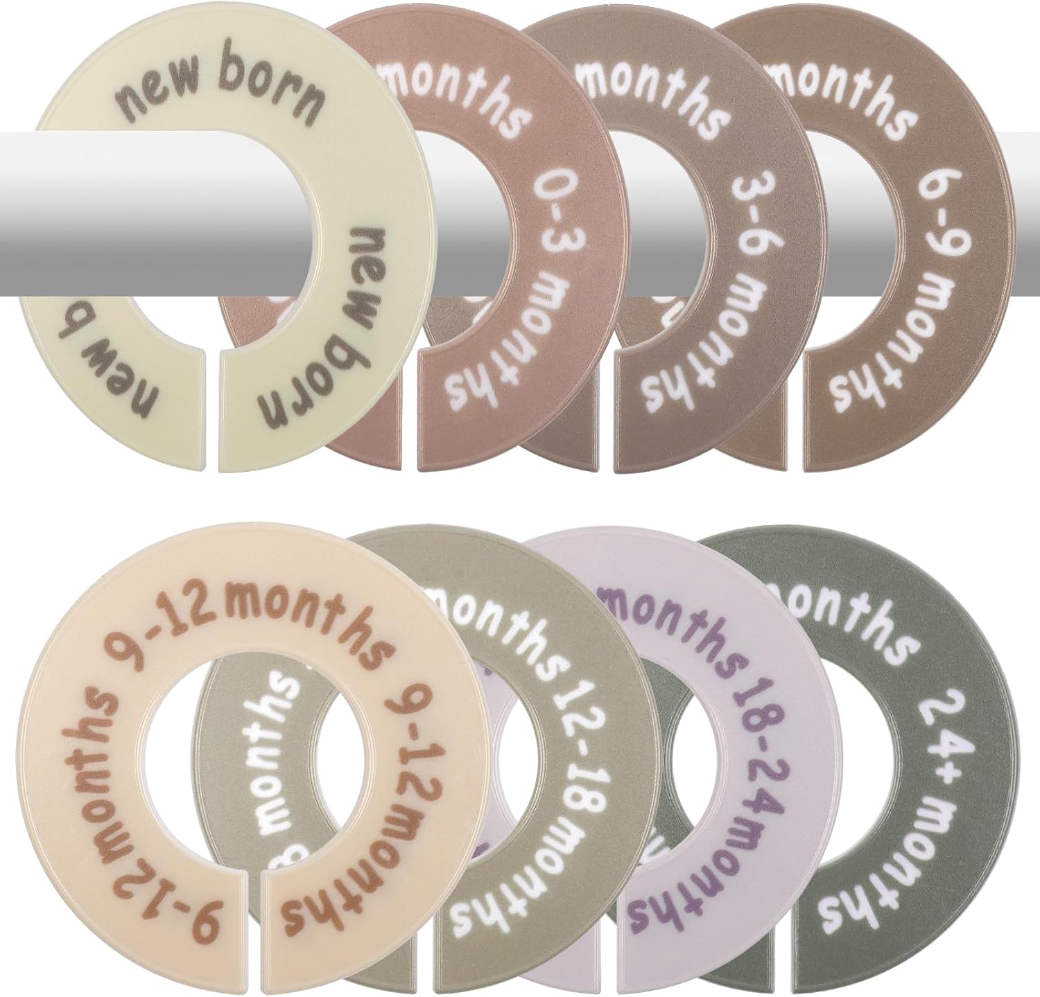 Filtbaird 8 pieces baby closet dividers front view