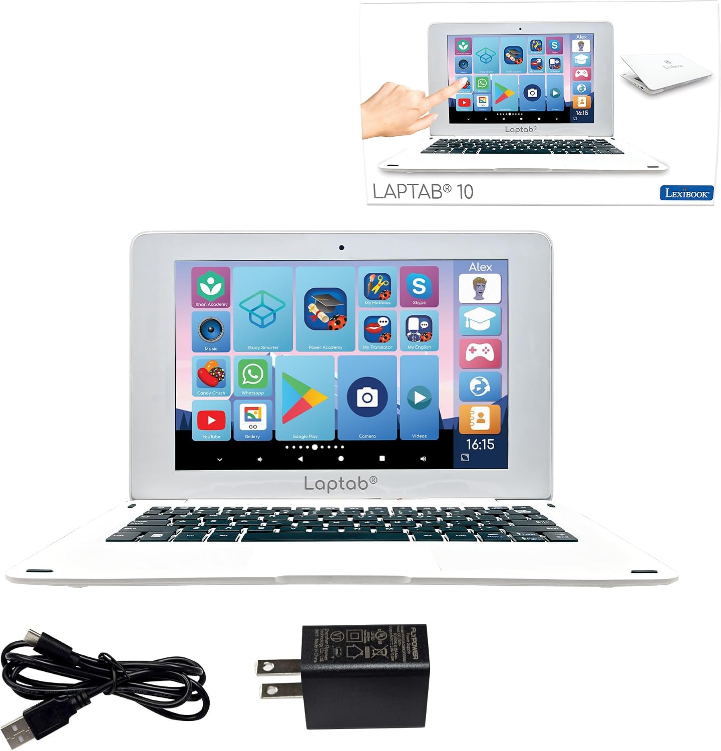 Lexibook Laptab 10 touchscreen laptop front view