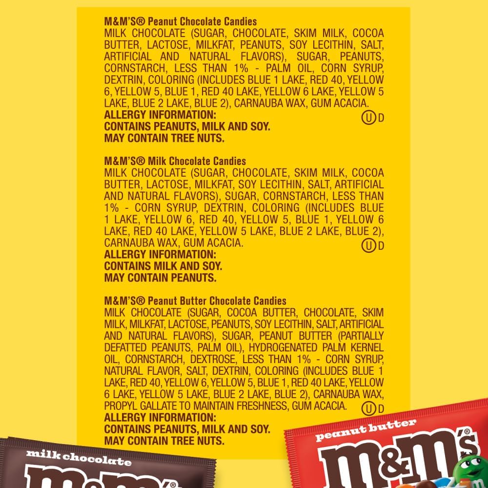 Peanut M&M'S yellow pouch from the USA imported variety candy collection.