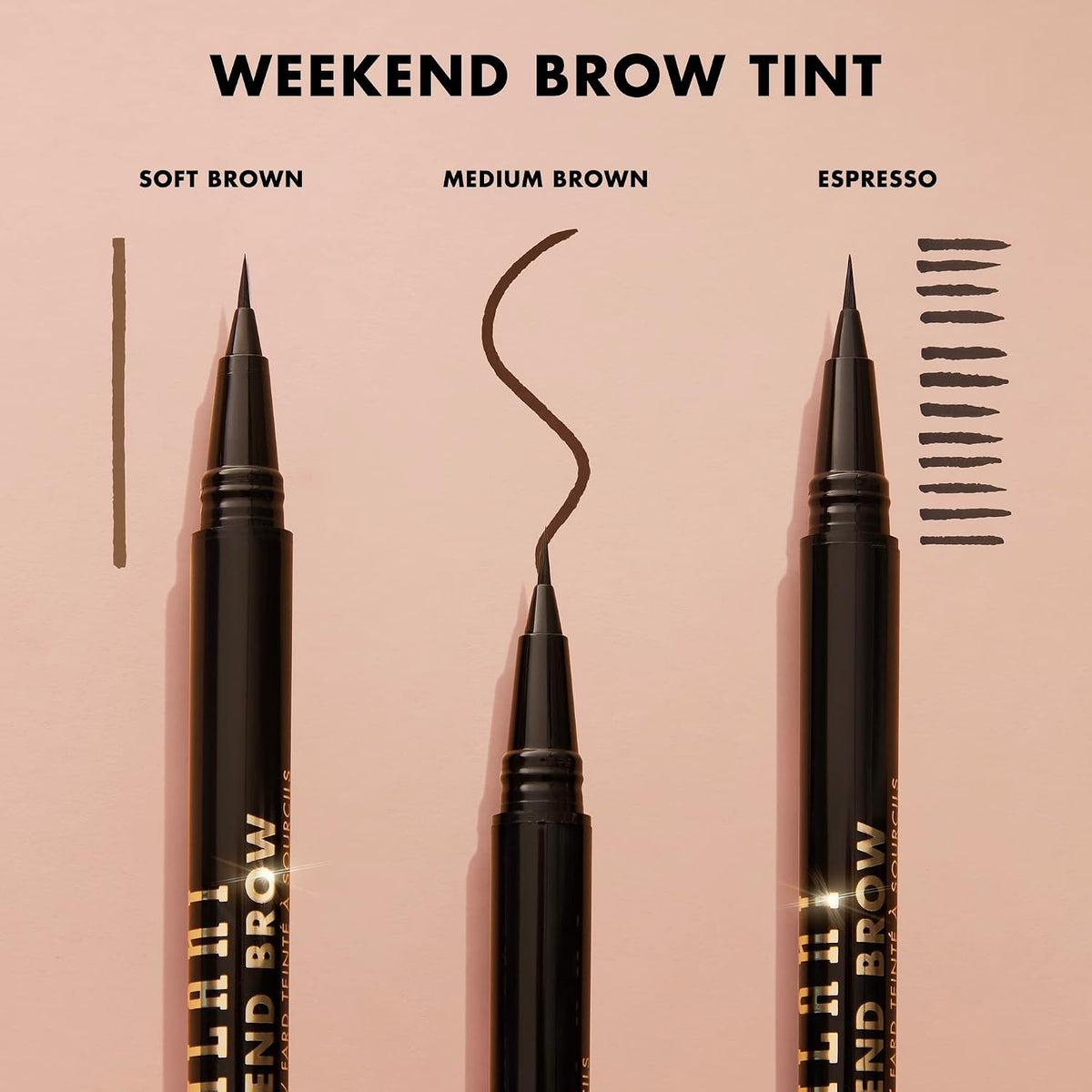 Close up of the water resistant liquid eyebrow tint in the shade 120 Soft Brown.