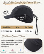 Home Prefer Waterproof Men's Winter Hats with Visor Warm Fleece Lined Baseball Cap Earflaps Trooper Trapper Hat for Men - Image 4