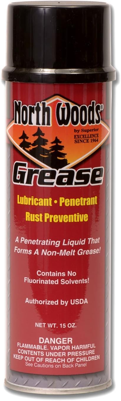 North Woods Grease front view 15 Ounce lubricant spray