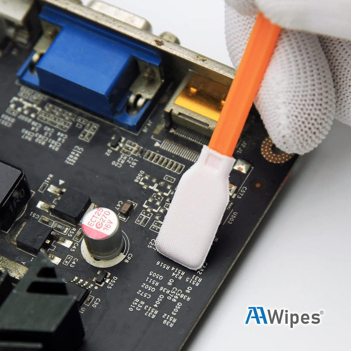 AAwipes polyester micro fiber cleaning swabs detail