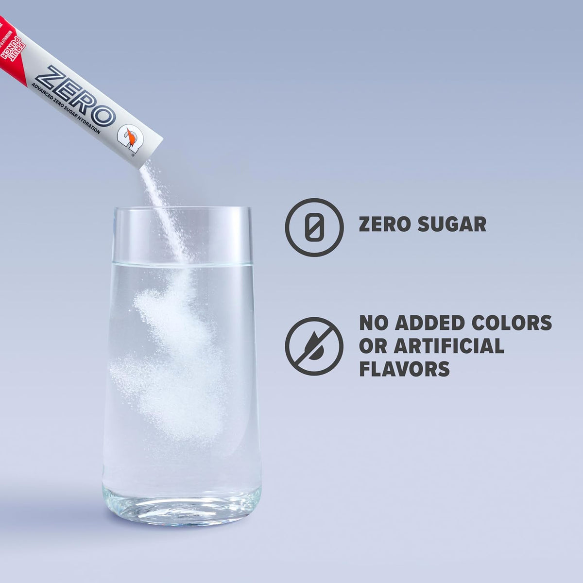 Gatorade powder stick poured into water bottle for hydration