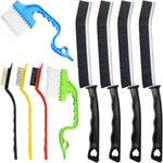 Guimertt hard bristle crevice cleaning brush set front view showing nine diverse household detailing tools