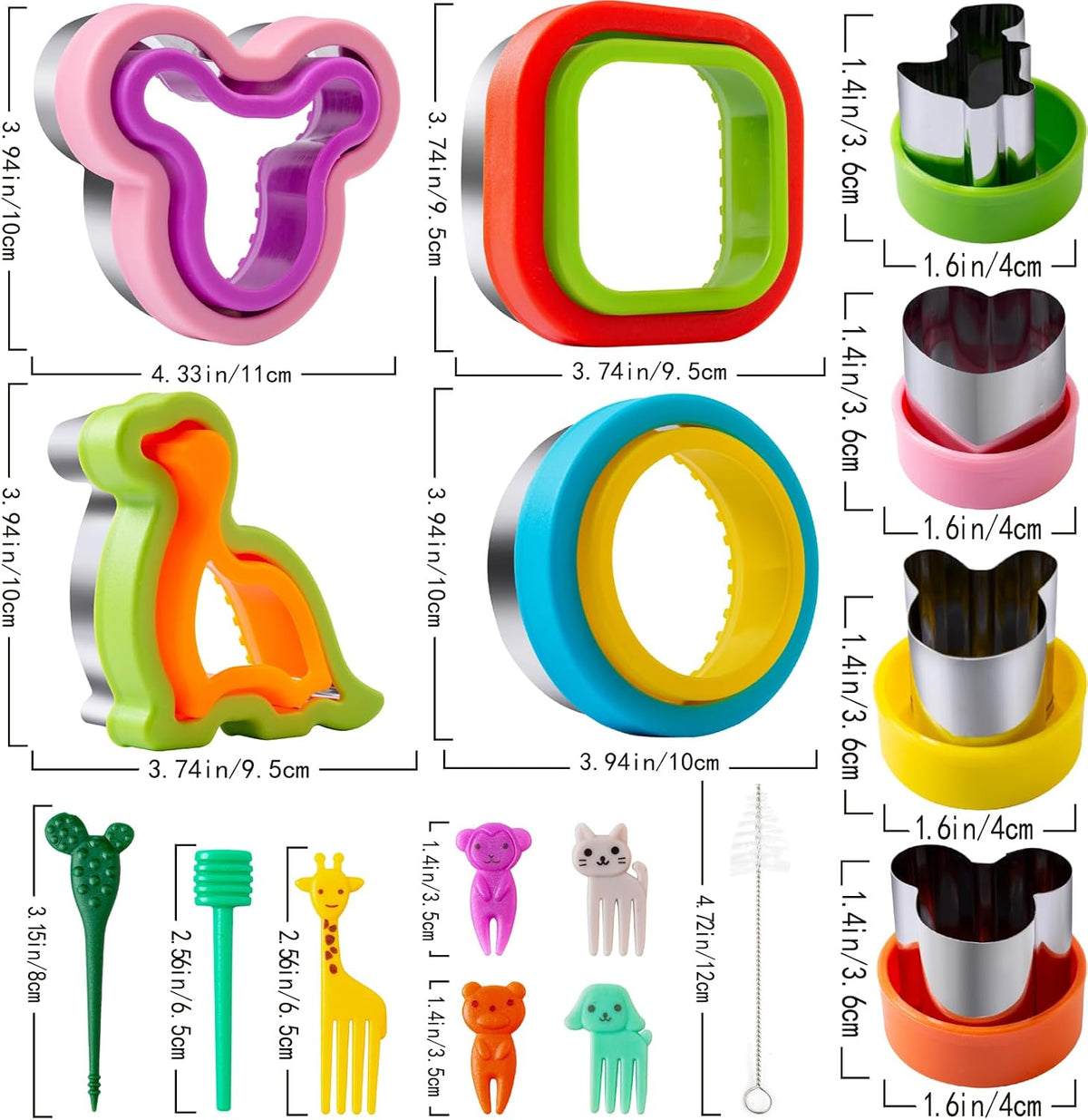 Nifogo dinosaur and Mickey shape sandwich cutters