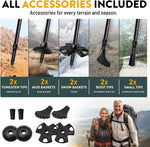 Packed trekking poles showing compact collapsible design