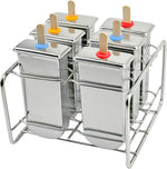 Stainless Steel Popsicle Molds, Set of 6 Ice Cream Maker, Ice Pop Molds With Holder, Metal Reusable Homemade Popsicle Molds with Sticks and Bags (Round Cup, No Slot) - Image 9