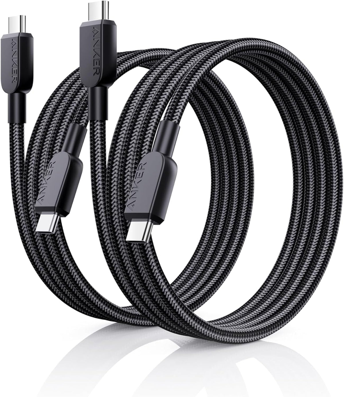 Anker USB C to USB C cable front view showcasing 240W charging connectors.