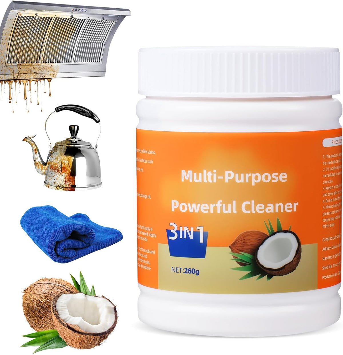 Chinosuo Multi Purpose Powerful Cleaner 260g jar front view for kitchen degreasing