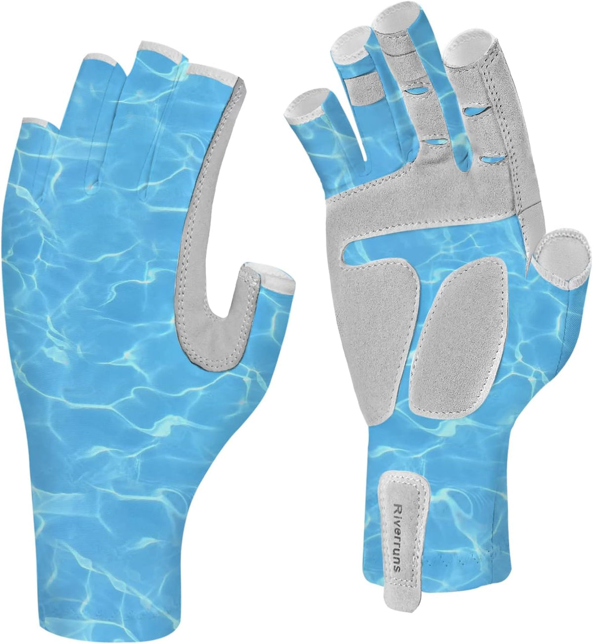 EDSRDUX upf 50 plus fishing gloves front view