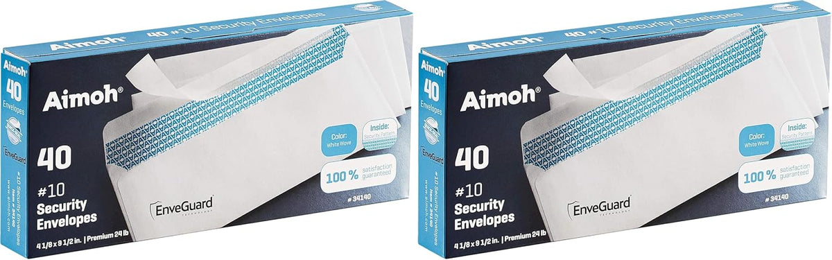 Aimoh #10 Security Mailing Envelopes Letter Size, Self Seal, 100 Count | No Window, EnveGuard Security Tint, White, 4 x 91/2 in, 24 lb paper - Image 13