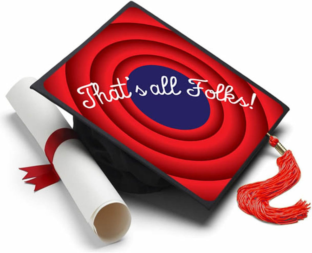 Tassel Toppers That's All Folks Graduation Cap Topper front view