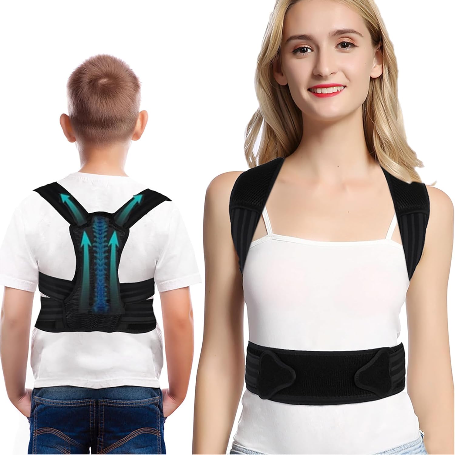 Posture Corrector for Teens, Upper Back Posture Brace for Teenagers Under Clothes Spinal Support to Improve Slouch, Prevent Humpback Relieve Back Pain, Adult Woman Teenage Girl Back Posture Corrector - Image 1