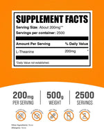 BulkSupplements L-Theanine 500 gram powder pouch