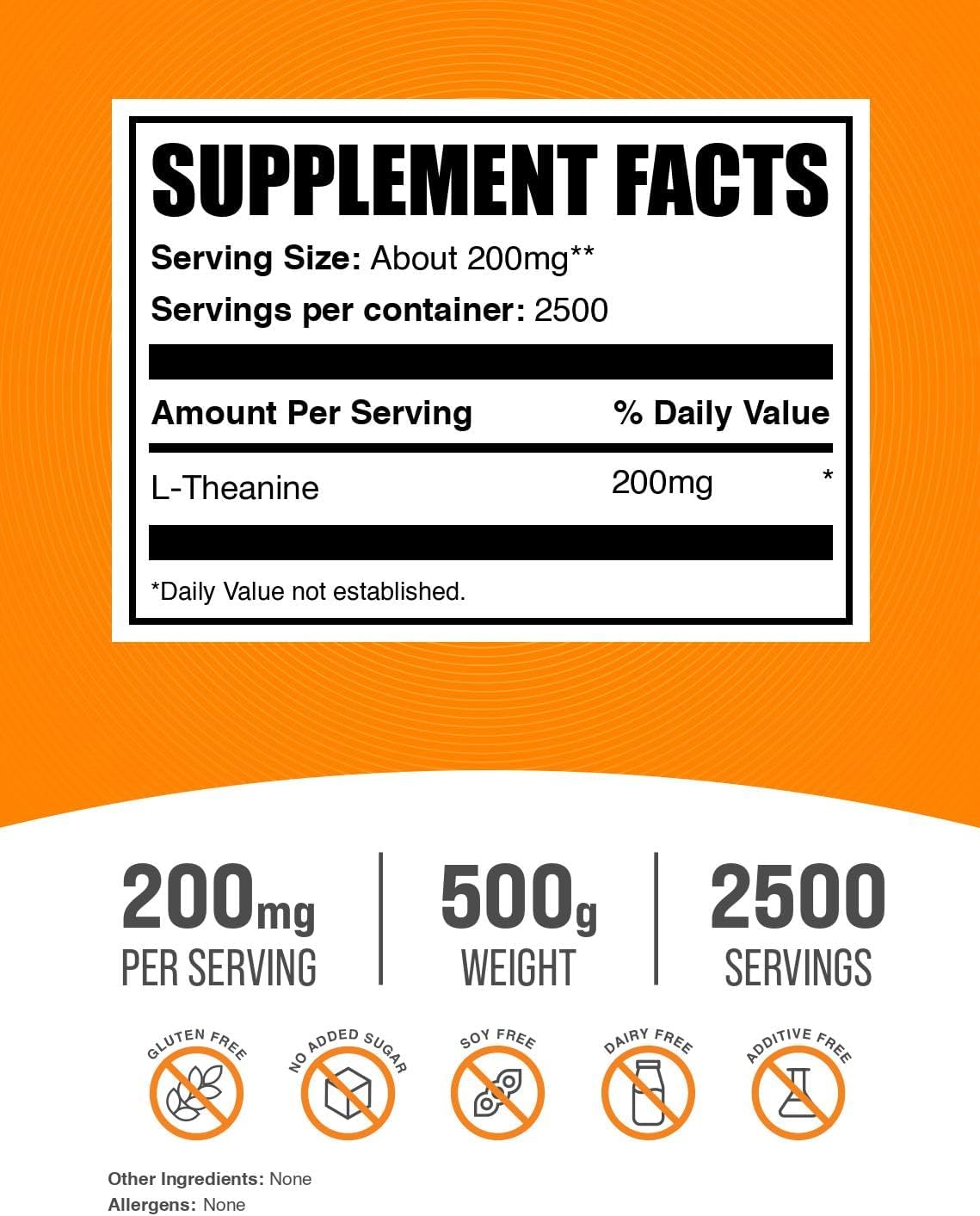 BulkSupplements L-Theanine 500 gram powder pouch
