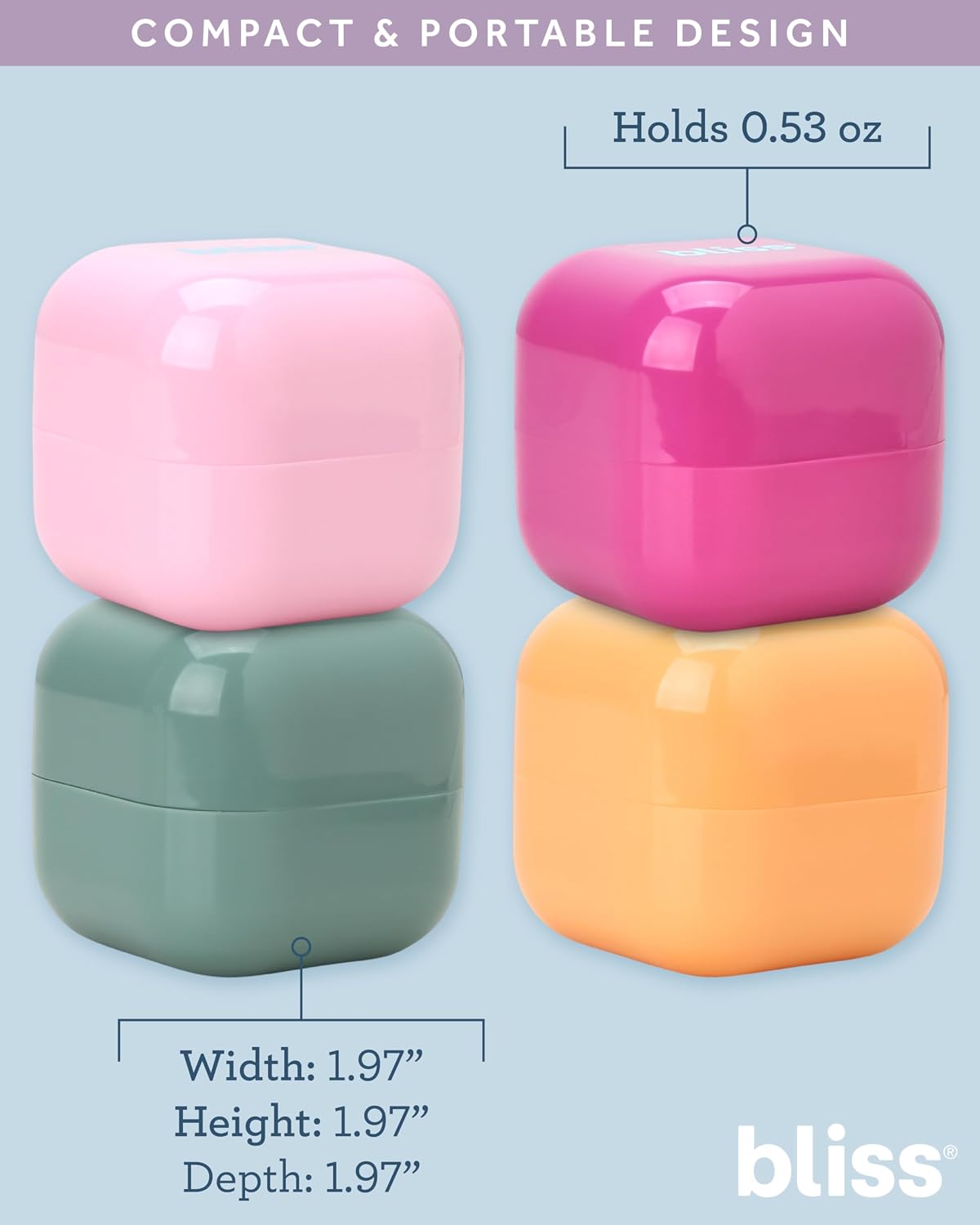 Refillable small cream containers for toiletries and travel essentials organization