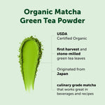 Close-up view of vibrant green culinary grade matcha powder texture