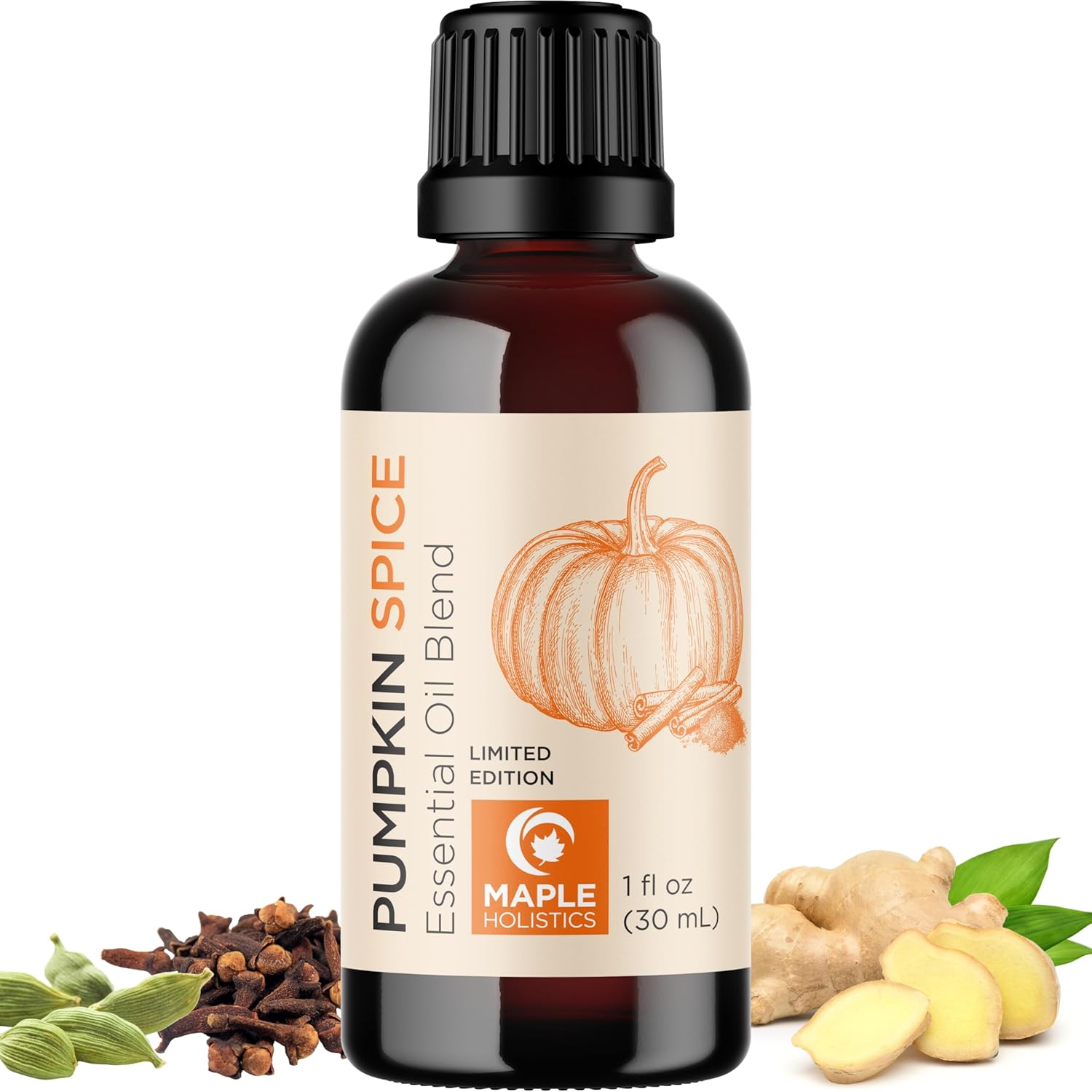 Pumpkin Spice Essential Oil Blend - Warm & Cozy Pumpkin Spice Oil for Diffuser Candles Soaps & DIYs with Real Nutmeg Cinnamon Clove & Ginger Extracts - Fall Scented Aromatherapy Blend (1 Fl Oz) - Image 1