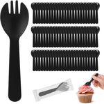 Cofimkate mini plastic spork front view of individual packaging