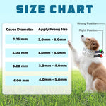 Detailed view of flexible vinyl comfort tips showing the inner diameter designed for small to medium dog collars