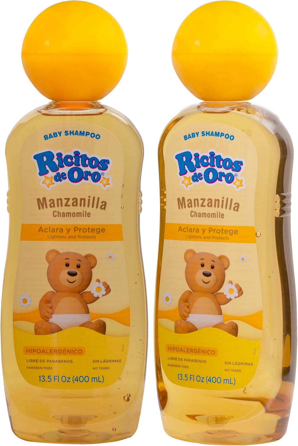 Ricitos de Oro, Baby Shampoo Cleansing and Lightening Baby Shampoo with Chamomile, Paraben Free, Hypoallergenic 2-Pack of 13.5 FL Oz Each, 2 Bottles - Image 1