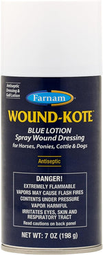 Farnam Wound-Kote Blue Lotion Spray front view for animal wound care