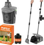 Pupzle Dog Pooper Scooper with Bag Attachment, 40" Long Handle Pooper Scooper for Large Dogs, Dog Poop Scoop for Yard, Large Capacity Swivel Bin and Rake, Lavender Scented Bags (Green) - Image 11