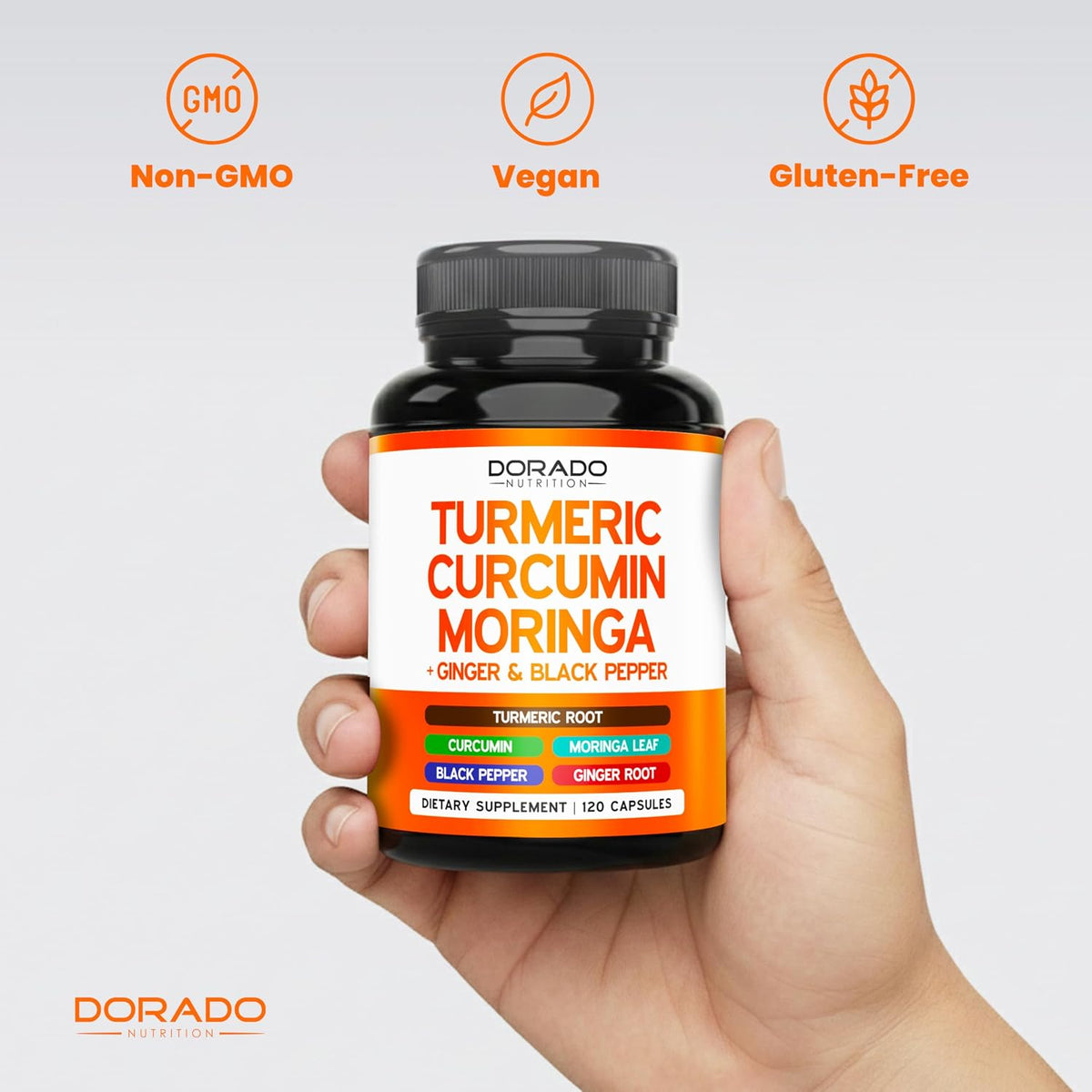 Back view of Dorado Nutrition bottle with supplement facts