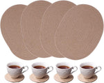 Complete 8-piece Wenfome table mat and coaster bundle package