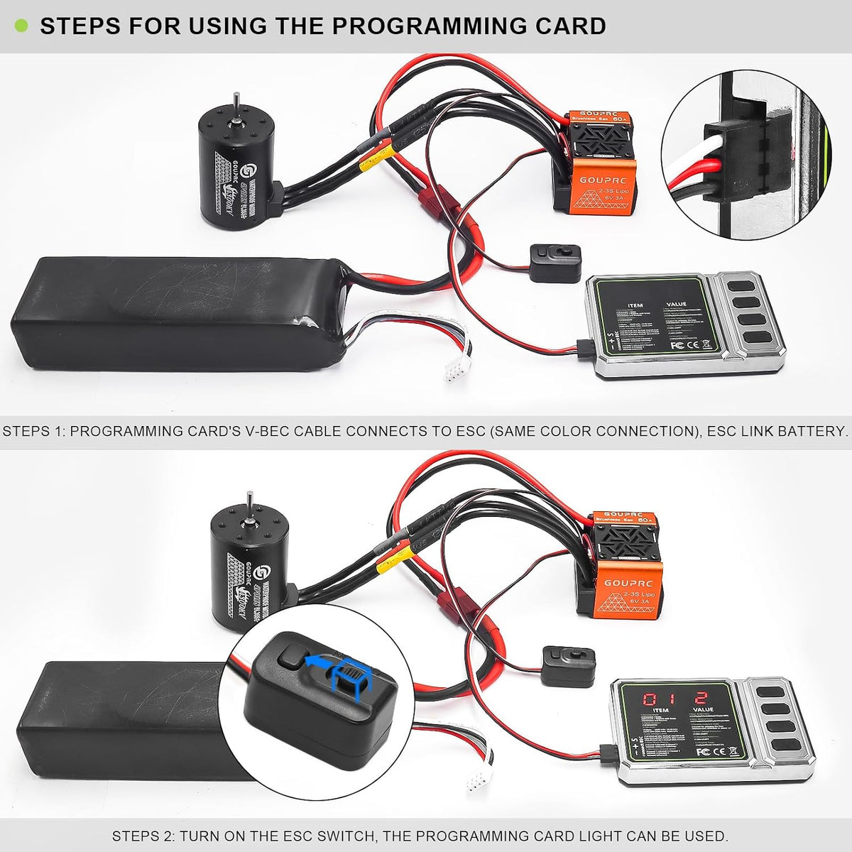 GOUP RC brushless ESC close-up of aluminum casing