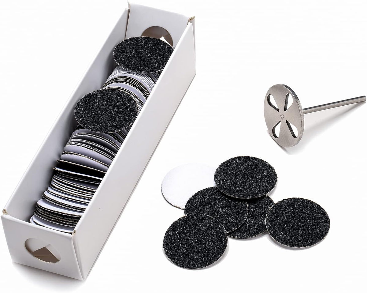 ERUIKA 100pcs sandpaper disc and metal bit front view packaging