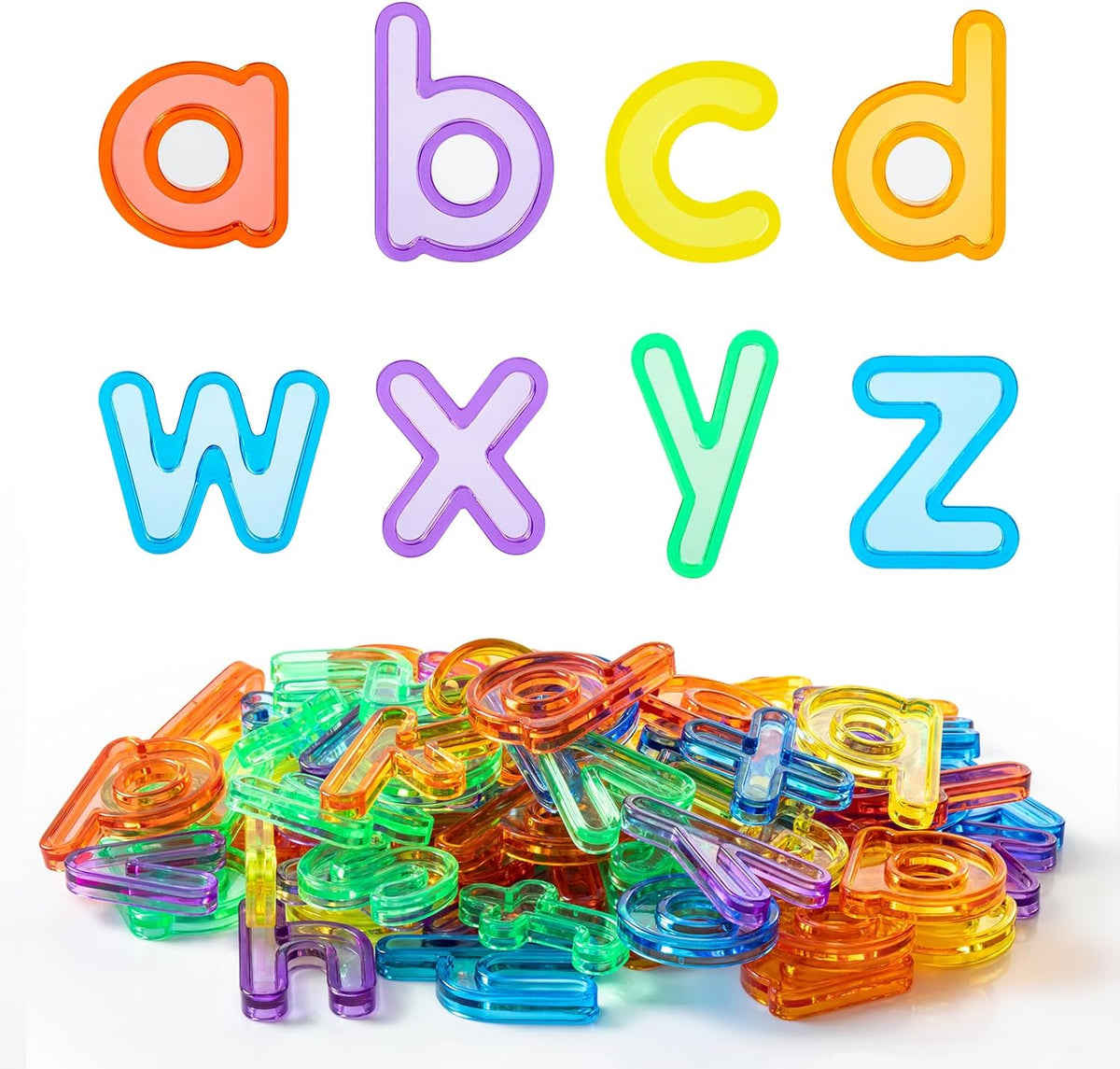 PreTrans translucent lowercase letters set 78 pieces front view