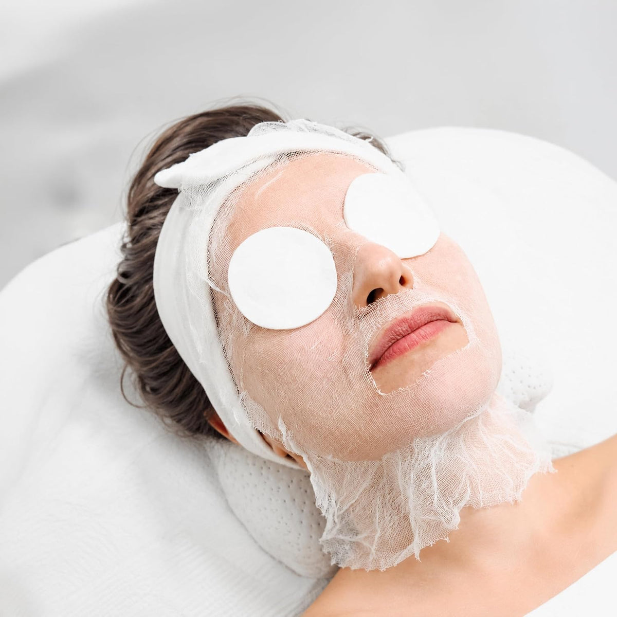 ForPro open weave cotton facial mask sheet texture close up