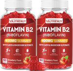 Joywiit Vitamin B2 Riboflavin 400mg Gummies front bottle view for energy metabolism support