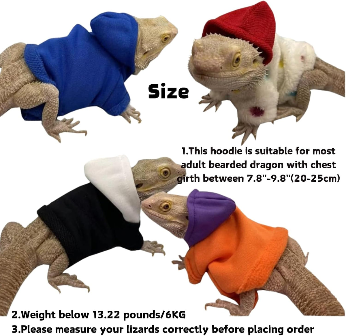 KUNBIUH handmade bearded dragon sweater coat back view with adjustable velcro