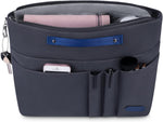 HyFanStr blue handbag organizer showing side pocket compartments
