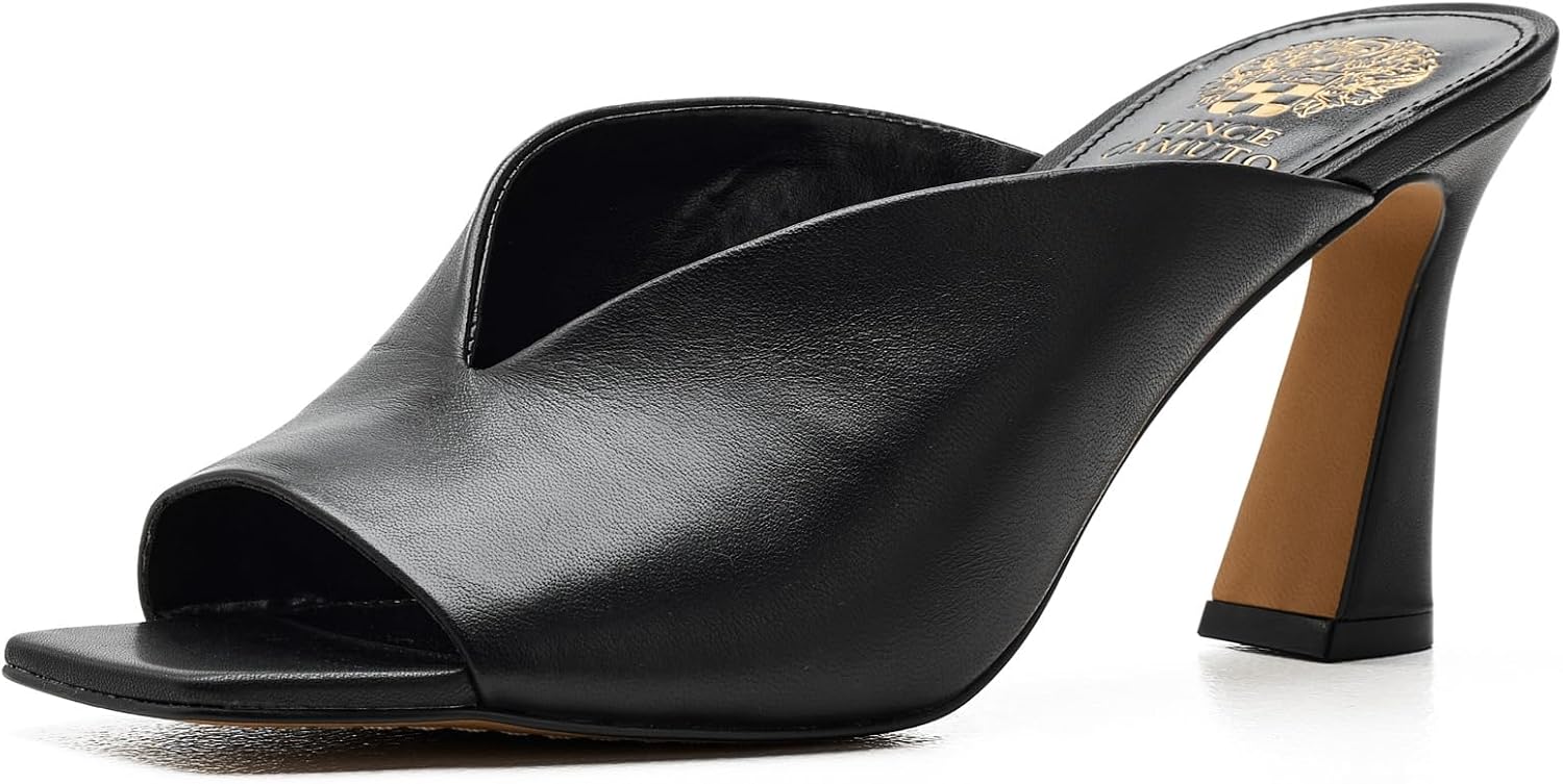Vince Camuto Galeni Peep Toe High Heel Mules front view