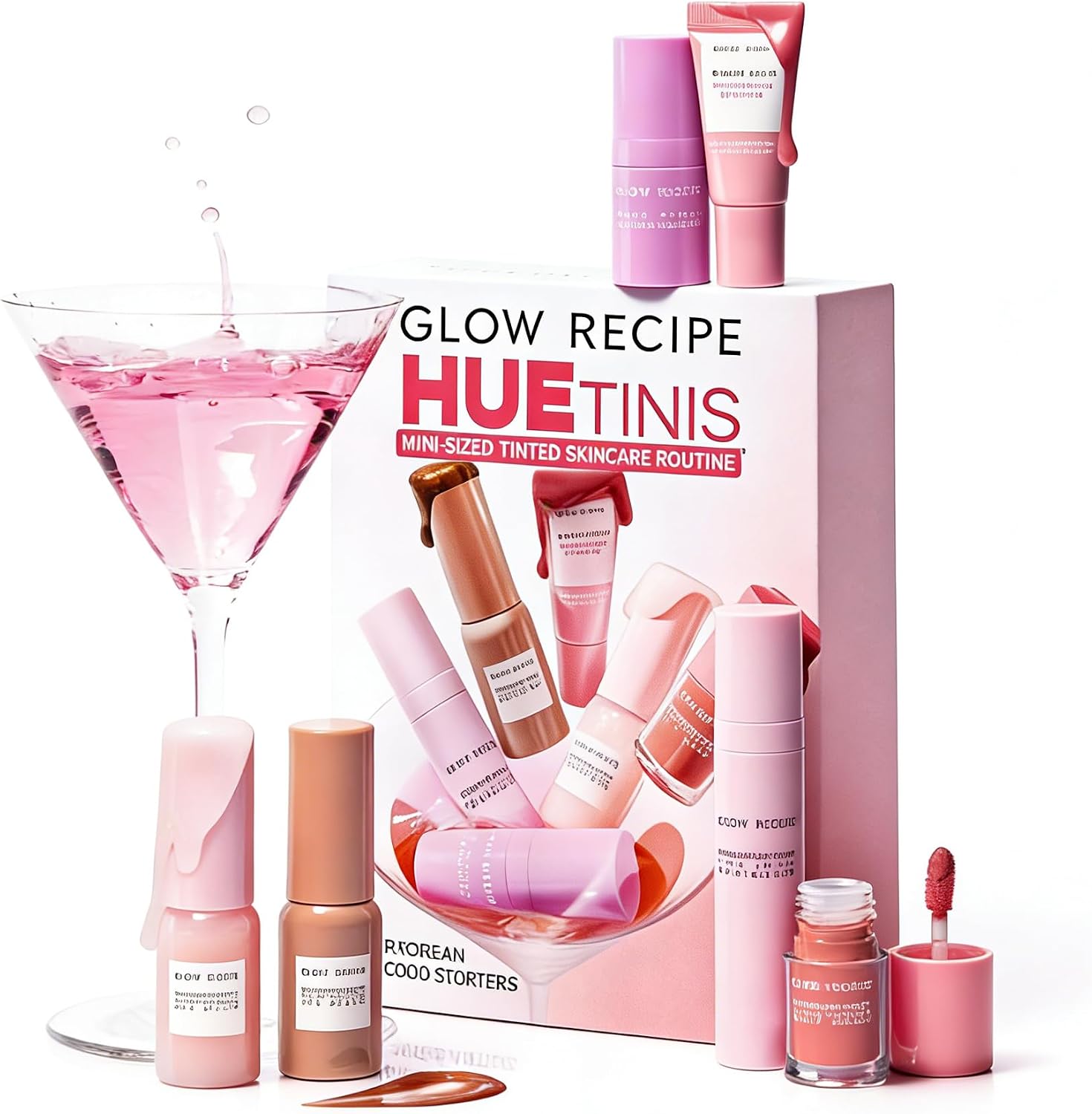Glow Recipe HueTinis Mini Tinted Skincare Set front view