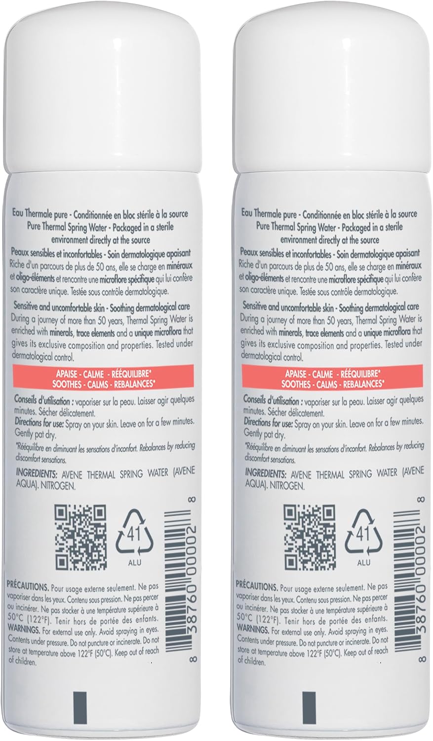 Avene Thermal Spring Water duo kit for sensitive skin care