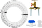 Ice Maker Refrigerator Water Line Kit, 25 ft x 3/8" | 25 Ft x 3/8" OD Appliance Water Line with Brass Stop Tee, Valve, Quick-Install Fittings and Tubing - Image 9