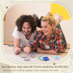 Wavwavw square badge parts arranged to show complete 100 set contents.