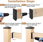 Steel DN Mate 2x4 wood handrail connection setup