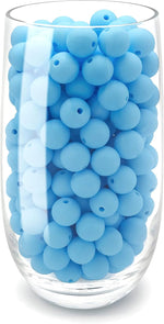 Bulk pack of 100 pieces blue silicone craft beads