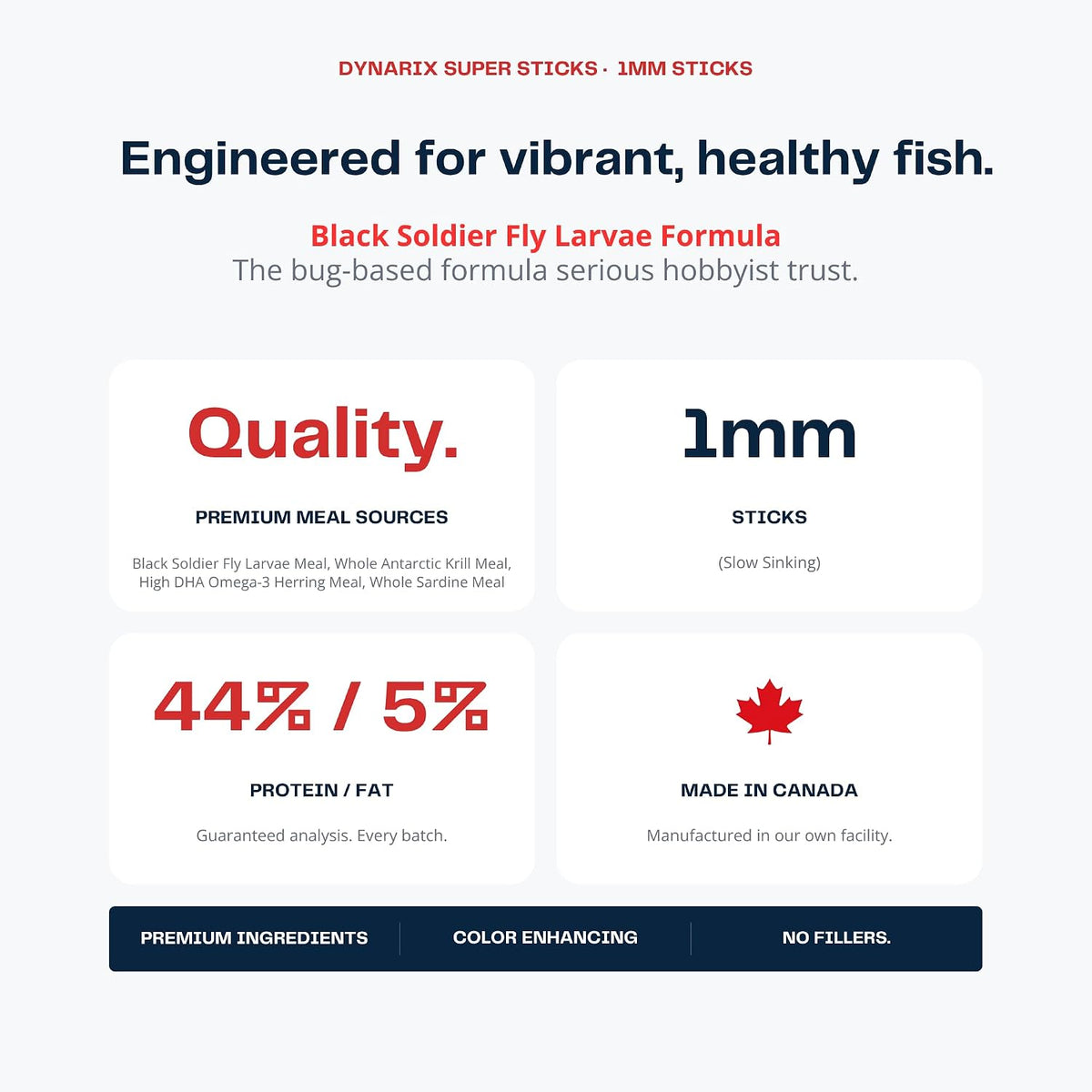 Northfin DynariX fish food ingredient and nutrient breakdown