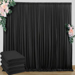 Outpain wrinkle free black backdrop curtain front view for party decoration
