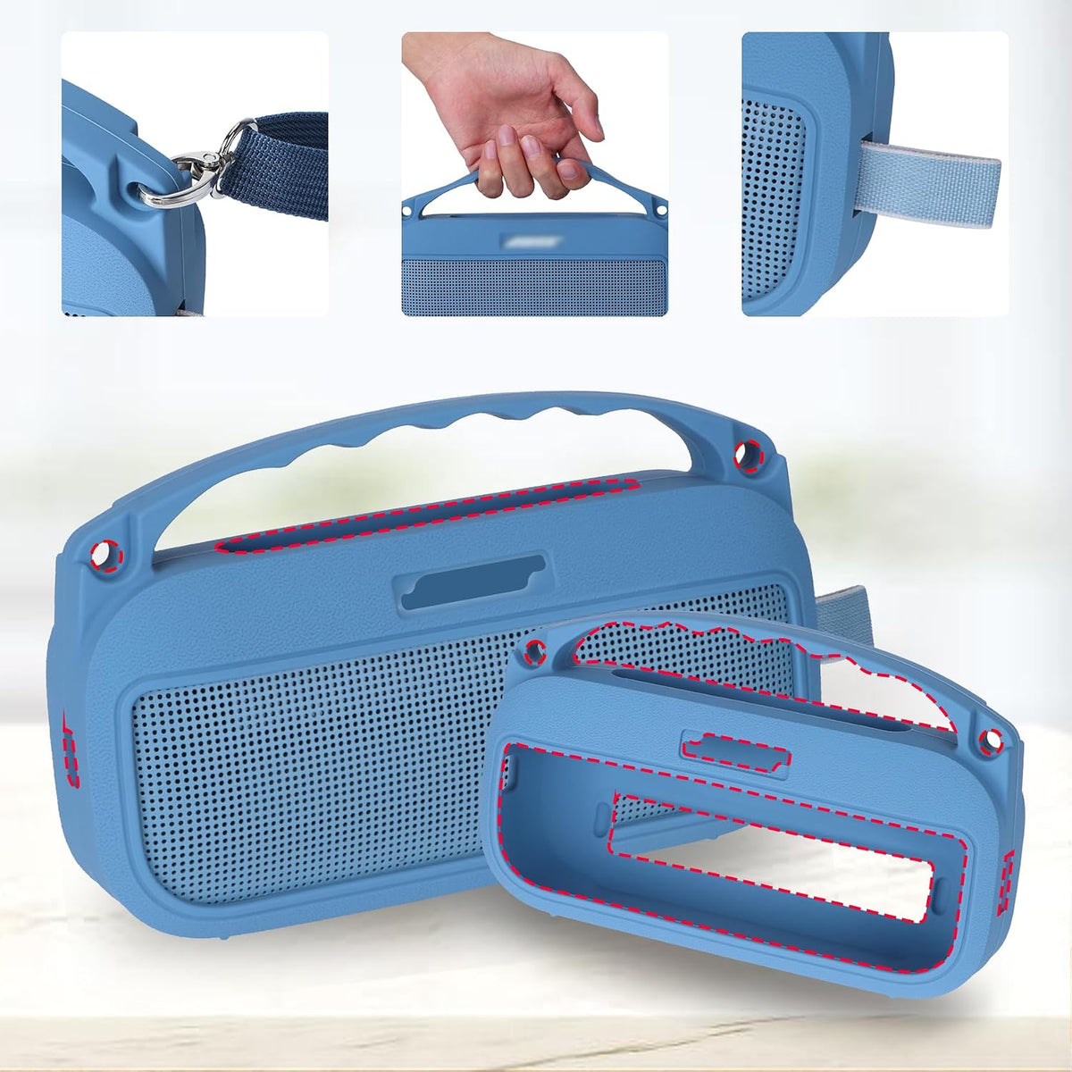 Side profile of Peyyargo silicone cover highlighting frosted anti-slip texture