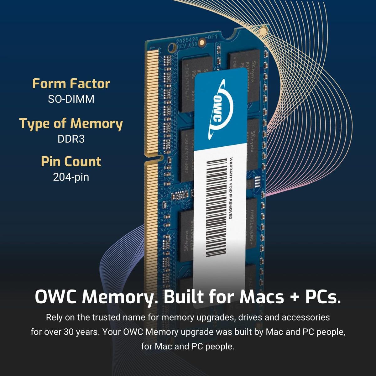 OWC 1866MHz memory module pin detail closeup