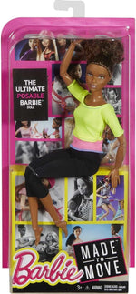 Side angle view of Barbie Made to Move doll in athletic leggings.